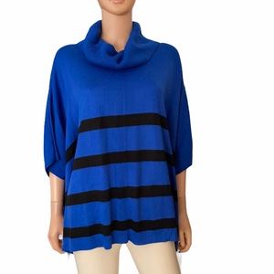 Calvin Klein blue with black stripes poncho